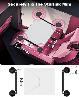 Βαρέως τύπου Βεντούζα Στήριγμα Αυτοκινήτου για Starlink Mini, Κιτ Ασφαλούς Προσαρμογέα Οροφής Οχήματος για Οδήγηση